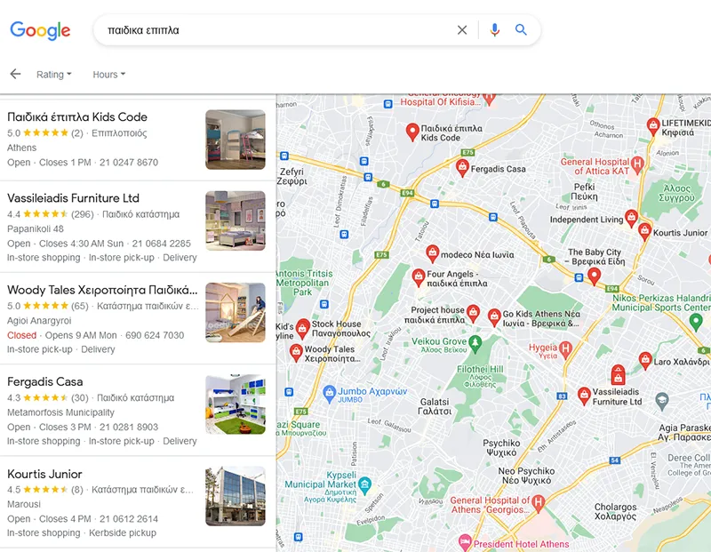Google Map Places Search